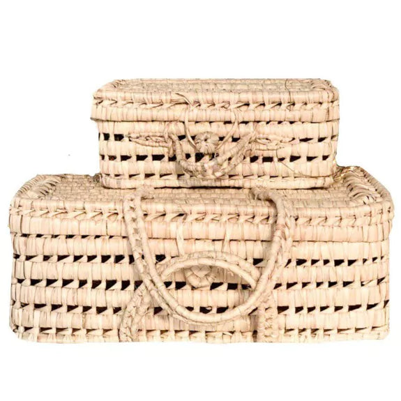 Valisette en osier marocaine