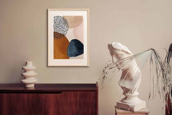 Affiche Abstract Watercolor - Donkerblauw