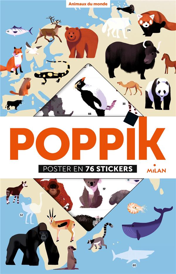Poster en stickers animaux du monde / activite educative ( 5 ans