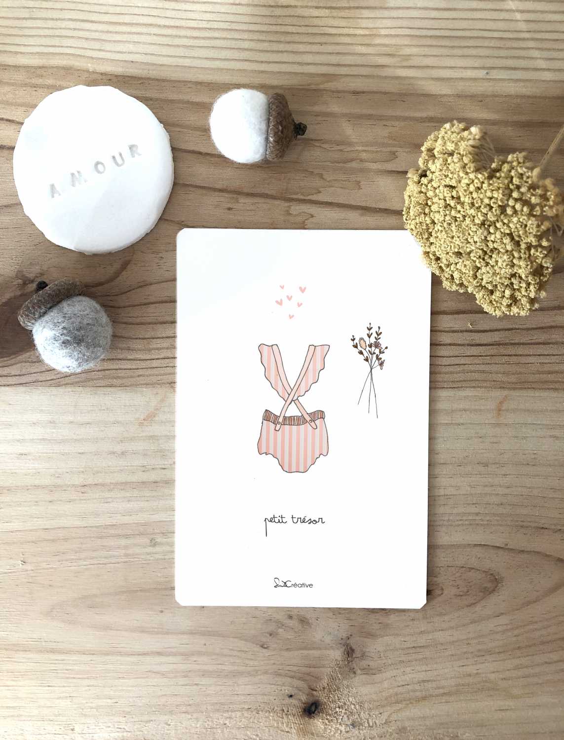 Carte de naissance petite fille illustrée