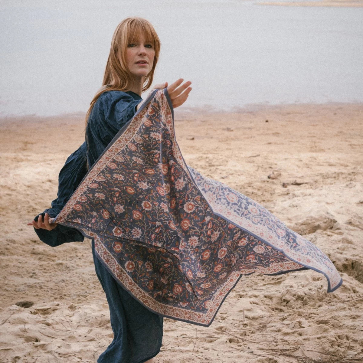 Foulard Indien - Miraj Indigo grand