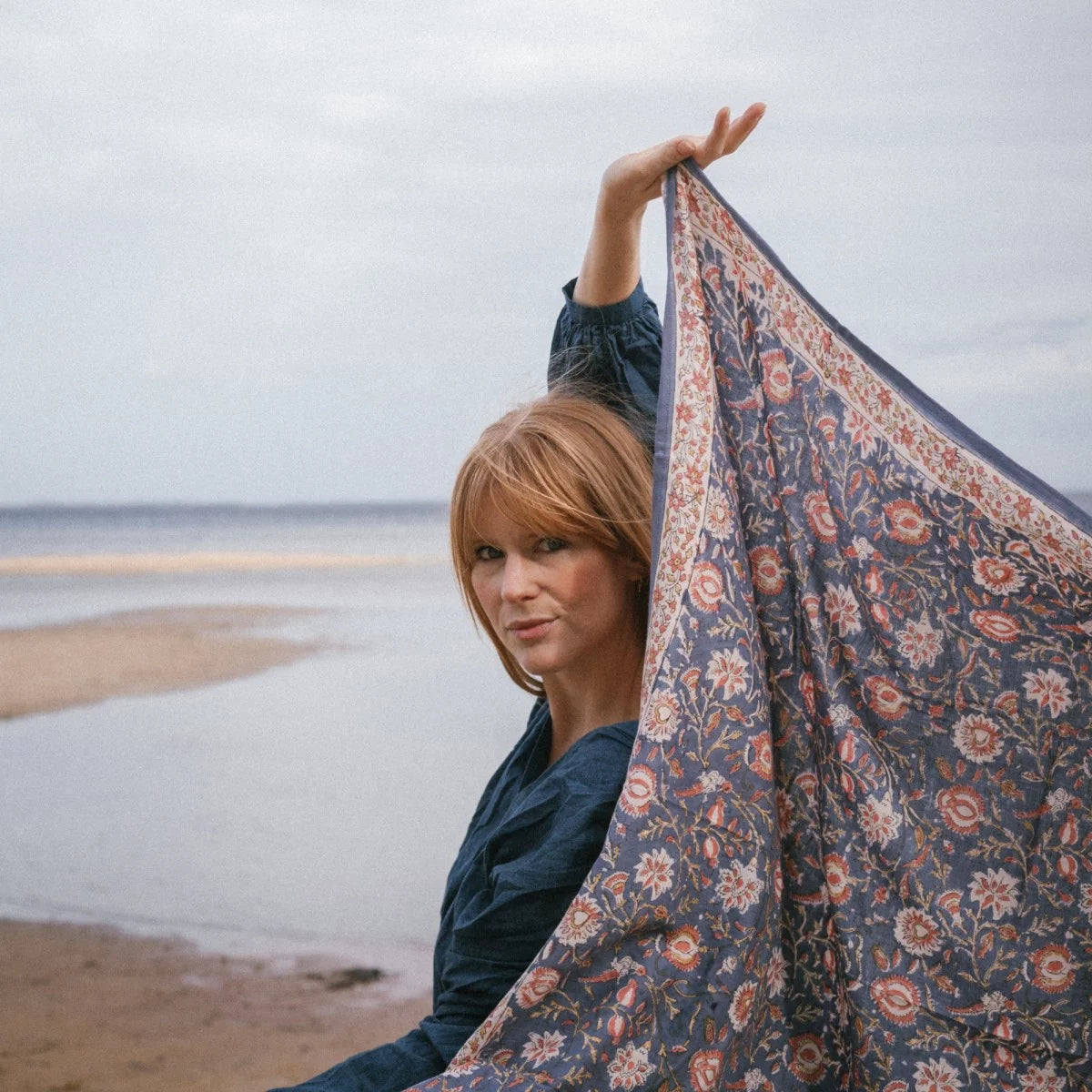 Foulard Indien - Miraj Indigo grand