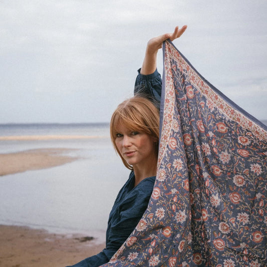 Foulard Indien - Miraj Indigo grand