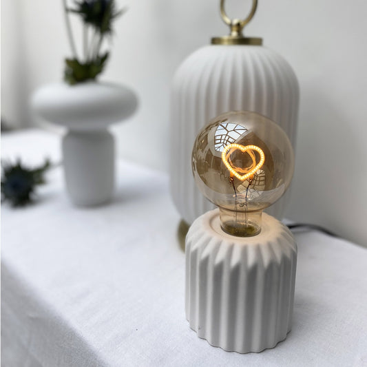 Lampe décorative blanche cœur LED