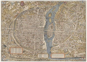 Affiche historique plans de Paris 1575