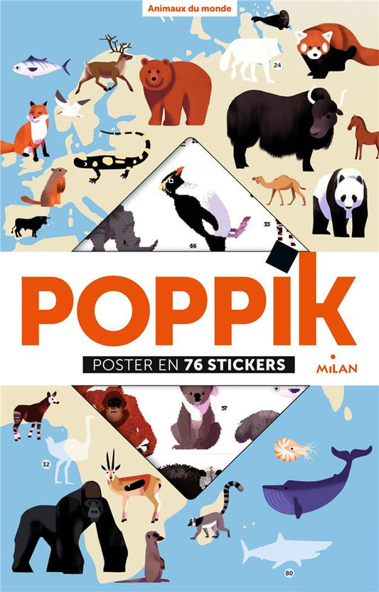 Poster en stickers animaux du monde / activite educative ( 5 ans )